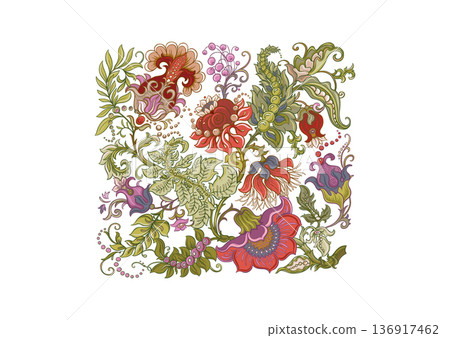 Set of vintage floral elements Set of vintage floral elements 136917462
