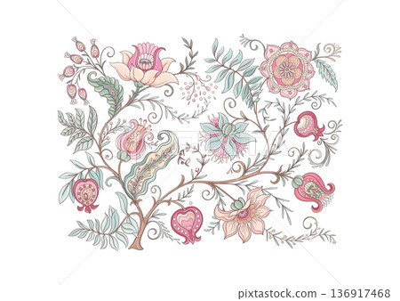 Set of vintage floral elements Set of vintage floral elements 136917468