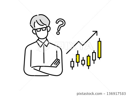 Vector material of a man worried about stock investment Vector material of a man worried about stock investment 136917583