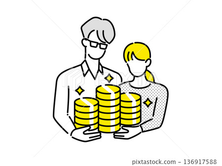 一對幸福的夫婦，他們成功地管理了自己的資產。 136917588