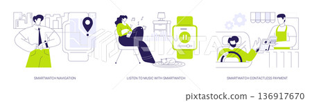 Smartwatch use isolated cartoon vector illustrations se Smartwatch use isolated cartoon vector illustrations se 136917670