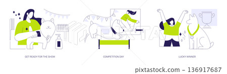 Pet show isolated cartoon vector illustrations se Pet show isolated cartoon vector illustrations se 136917687
