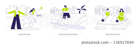 Active sport in city park isolated cartoon vector illustrations se 136917694
