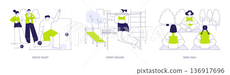 Sport in the city park isolated cartoon vector illustrations se Sport in the city park isolated cartoon vector illustrations se 136917696