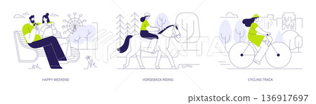 City park activities isolated cartoon vector illustrations se 136917697