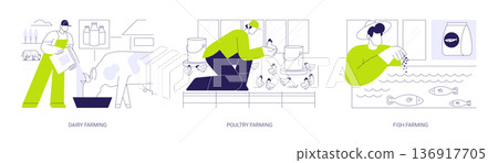 Rearing of animals isolated cartoon vector illustrations se Rearing of animals isolated cartoon vector illustrations se 136917705