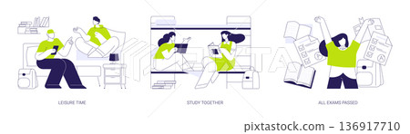Dormitory time isolated cartoon vector illustrations se Dormitory time isolated cartoon vector illustrations se 136917710