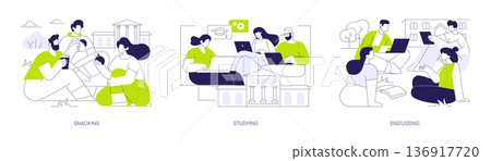 Campus yard isolated cartoon vector illustrations se 136917720