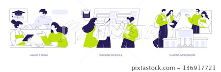 College life isolated cartoon vector illustrations se College life isolated cartoon vector illustrations se 136917721