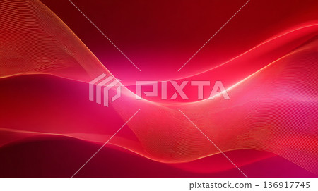 An abstract digital background of bright red and orange wavy light trails creating a dynamic, speed-like motion effect on a dark red gradient. An abstract digital background of bright red and orange wavy light trails creating a dynamic, speed-like motion effect on a dark red gradient. 136917745