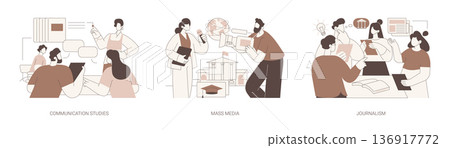 Associate of Media and Communication isolated cartoon vector illustrations se Associate of Media and Communication isolated cartoon vector illustrations se 136917772