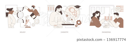 Associate in Science degree isolated cartoon vector illustrations se 136917774