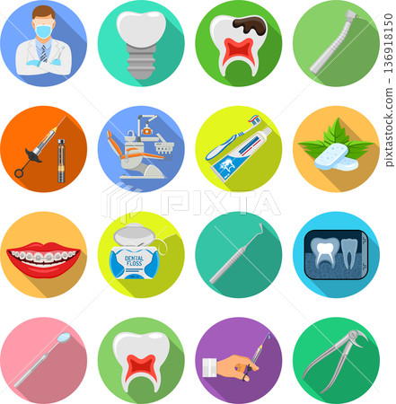 Set Dental Services Icons 136918150