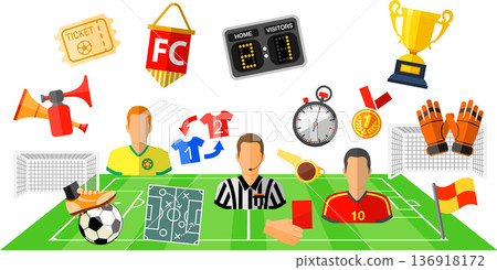 Soccer Banner and infographics Soccer Banner and infographics 136918172