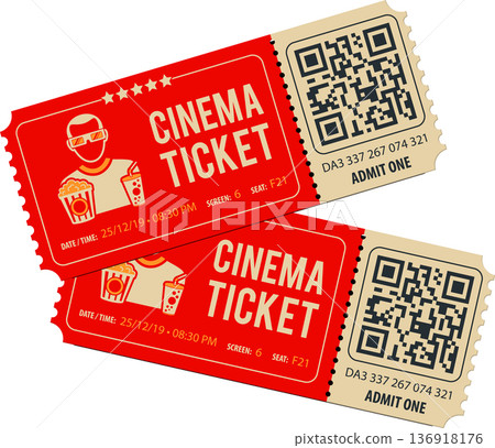 Two Cinema Tickets Two Cinema Tickets 136918176