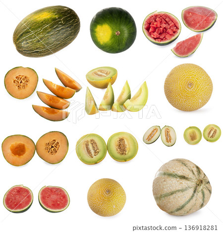 group of melon in studio group of melon in studio 136918281