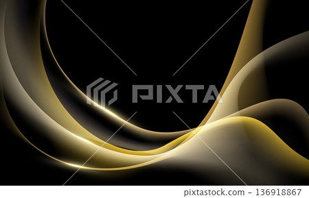 Abstract gold curve luxury elegant overlap on black background design modern vector Abstract gold curve luxury elegant overlap on black background design modern vector 136918867