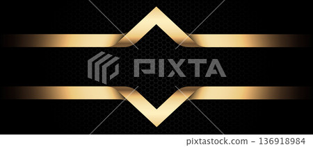 Abstract luxury golden arrow banner on black hexagon mesh design modern futuristic background vector Abstract luxury golden arrow banner on black hexagon mesh design modern futuristic background vector 136918984