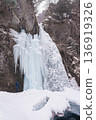 Ice explosion at Iori Falls in Oku-Nikko 136919326
