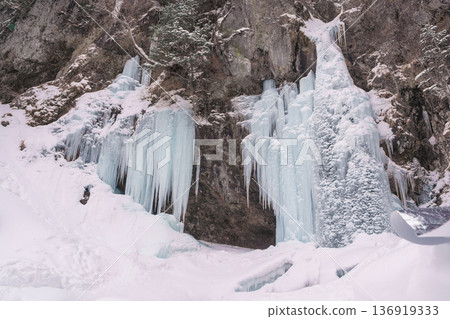 Ice explosion at Iori Falls in Oku-Nikko Ice explosion at Iori Falls in Oku-Nikko 136919333