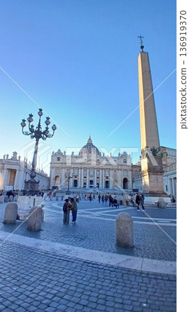 Scenery of the Vatican Square in Rome, Italy 136919370