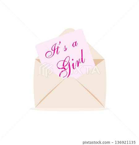 Birth announcement baby girl vector illustration Birth announcement baby girl vector illustration 136921135