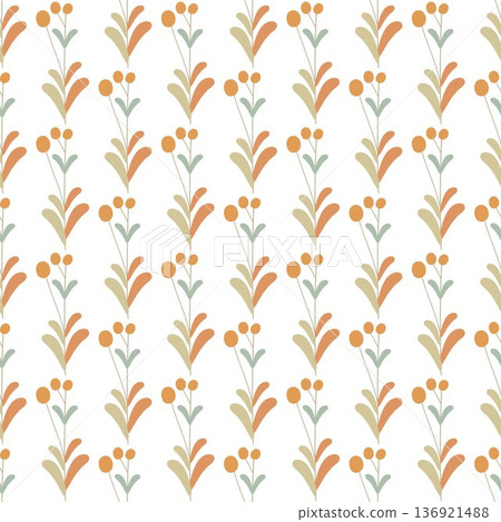 seamless botanical pattern with plants 136921488