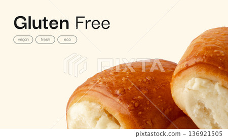 Enjoying delicious gluten free rolls for a happy Easter meal with family and friends 136921505