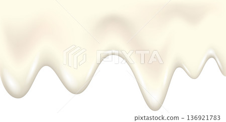 Yogurt wave realistic 3d texture, dripping cream. Yogurt wave realistic 3d texture, dripping cream. 136921783
