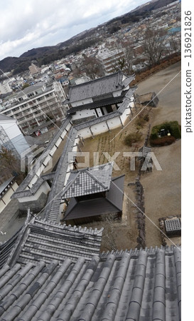 從白石城天守閣眺望，白石城被白雪覆蓋。 136921826