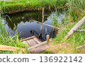 Small abandoned pond at the village in summer day 136922142