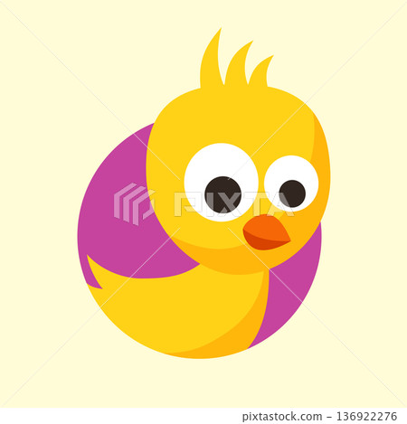 Cute small chick in a circle 136922276