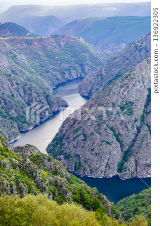 Mountain view. River Sil Canyon in Galicia Spain Mountain view. River Sil Canyon in Galicia Spain 136922305