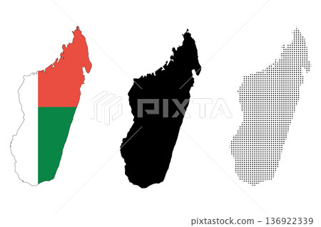 Highly detailed Madagascar map with borders isolated on white background Highly detailed Madagascar map with borders isolated on white background 136922339