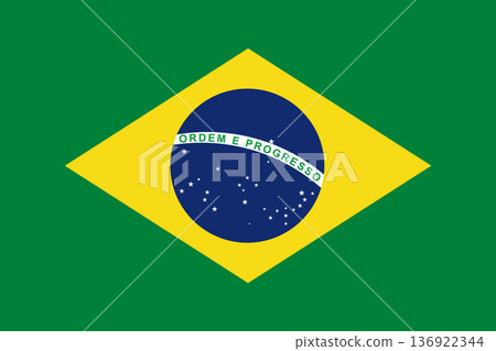 The flag of Brazil in accurate dimensions and official colors. This file is suitable for digital editing and printing of any size 136922344
