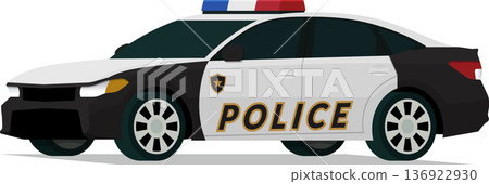 Law enforcement vehicle angled front side view illustration Law enforcement vehicle angled front side view illustration 136922930