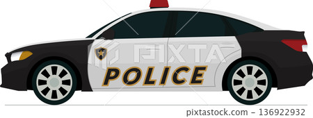 Law enforcement vehicle flat side view illustration Law enforcement vehicle flat side view illustration 136922932