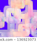 Abstract watercolor geometric composition with overlapping pastel rectangles on purple background, soft brush textures, modern minimal art for print, decor, branding design 136923073