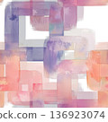 Abstract pastel rectangles in pink, purple, orange watercolor brushstrokes, soft geometric background, modern delicate texture for design, poster, packaging, branding, wallpaper 136923074