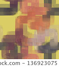 Abstract yellow background with textured pink purple gray rectangles, modern geometric painting, creative contemporary wall art, minimal design for interior decor, stylish digital artwork 136923075
