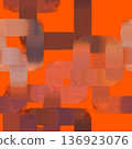 Abstract geometric background with warm orange and purple brush stroke rectangles, digital painting texture, modern creative design for web, branding, print, social media 136923076