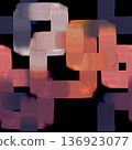 Abstract digital background with colorful textured rectangles, modern geometric composition, vibrant pink orange purple blocks on black, contemporary art for design and branding 136923077