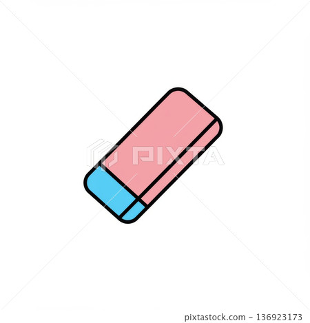 Pink and Blue Rectangular Eraser Illustration 136923173