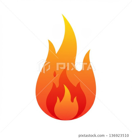 Orange And Yellow Fire Flame Illustration 136923510