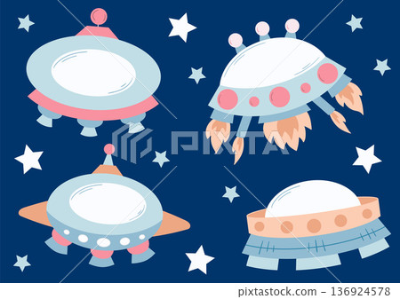 Set of cute illustration. Perfect for kids designs, posters, stickers 136924578