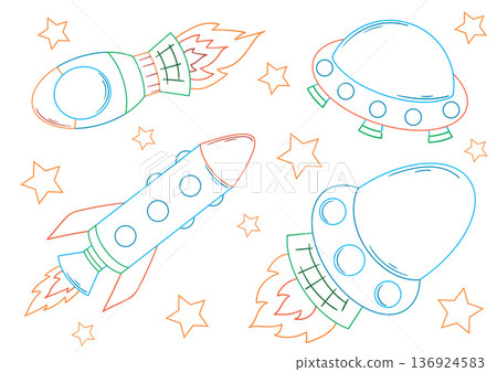 Set of cute illustration. Perfect for kids designs, posters, stickers 136924583