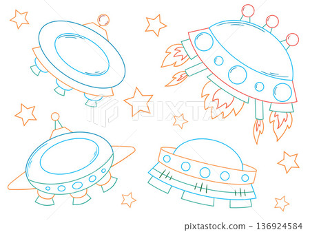 Set of cute illustration. Perfect for kids designs, posters, stickers Set of cute illustration. Perfect for kids designs, posters, stickers 136924584