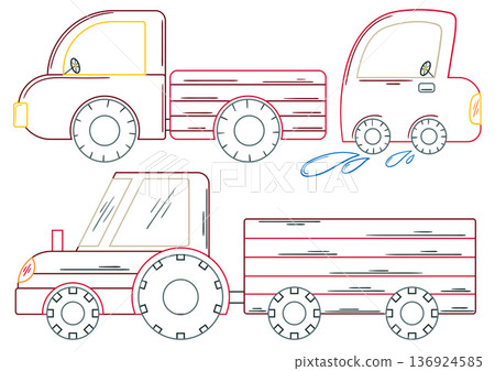 Set of cute illustration. Perfect for kids designs, posters, stickers Set of cute illustration. Perfect for kids designs, posters, stickers 136924585