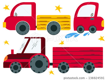 Set of cute illustration. Perfect for kids designs, posters, stickers 136924591