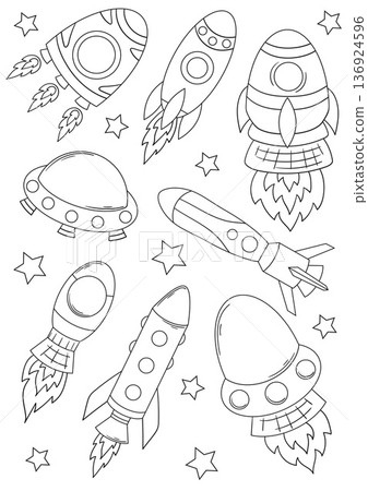 Set of cute illustration. Perfect for kids designs, posters, stickers Set of cute illustration. Perfect for kids designs, posters, stickers 136924596
